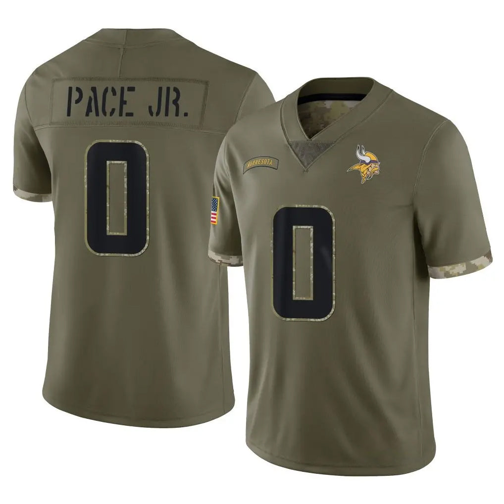 Parkc M.Vikings #0 Ivan Pace Jr. Player Olive Salute To Service Limited Stitched Jerseys