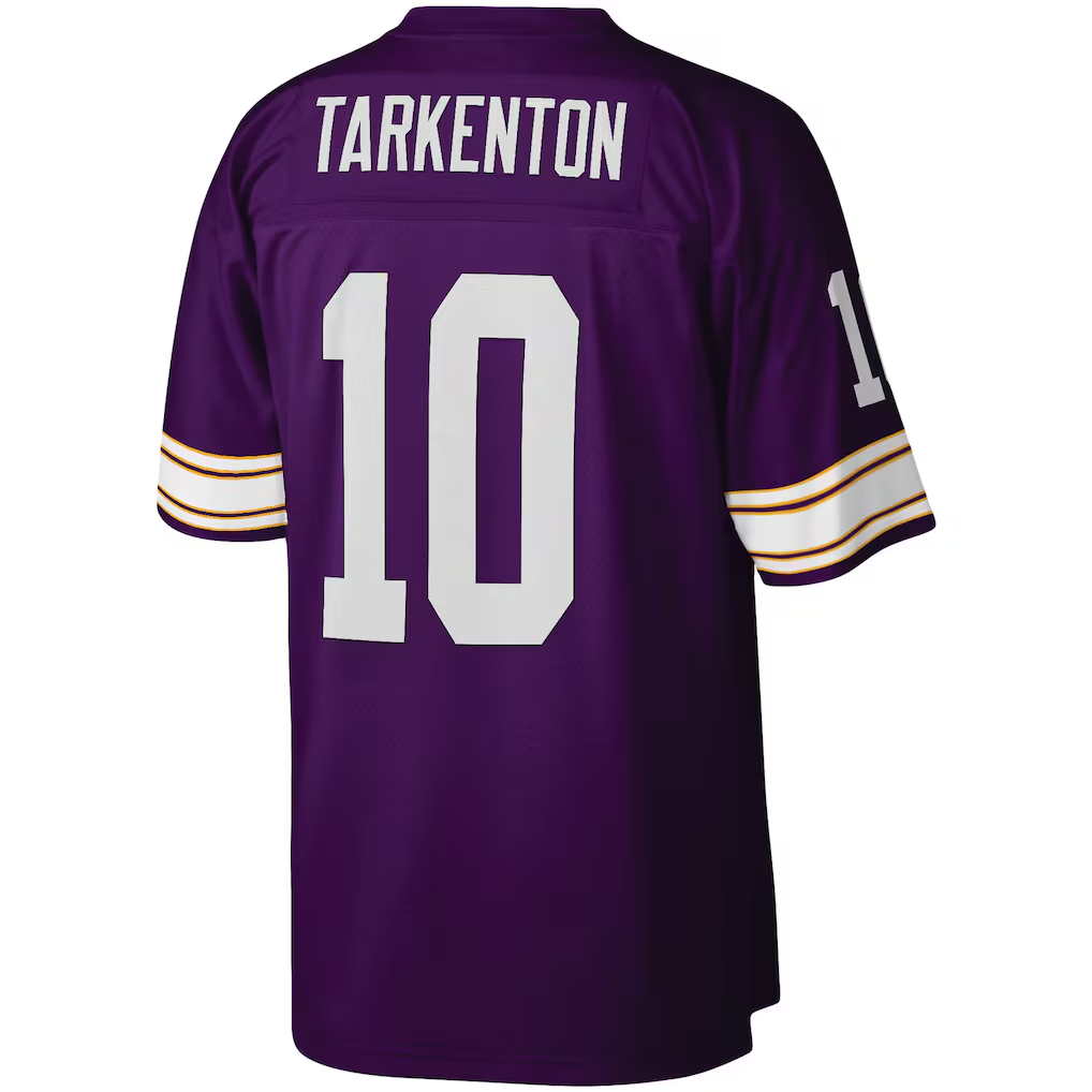Parkc M.Vikings #10 Fran Tarkenton Mitchell & Ness Purple Legacy Replica Jersey