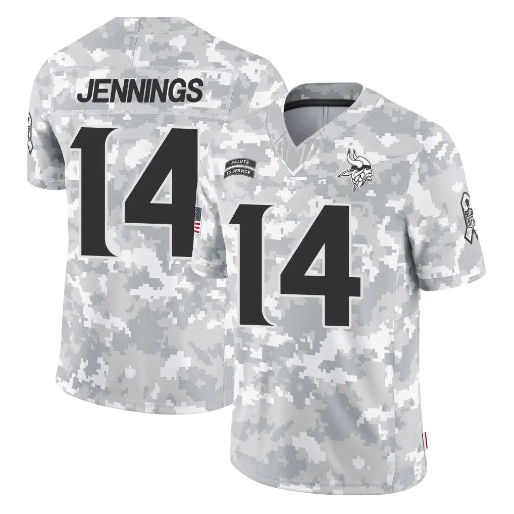 Parkc M.Vikings #14 Jauan Jennings Player Arctic Camo Salute To Service Limited Game Stitched Jerseys