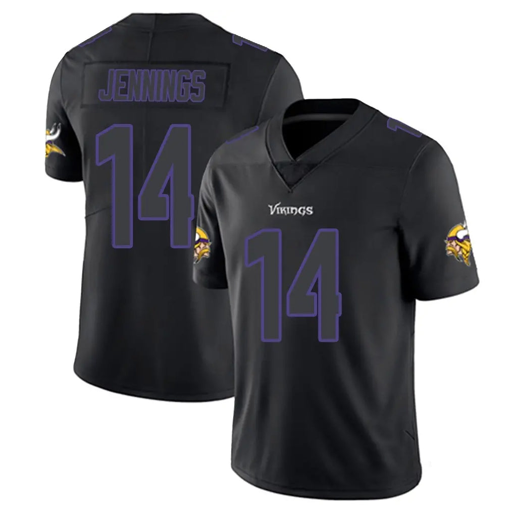 Parkc M.Vikings #14 Jauan Jennings Player Black Impact LImited Home Game Stitched Jerseys