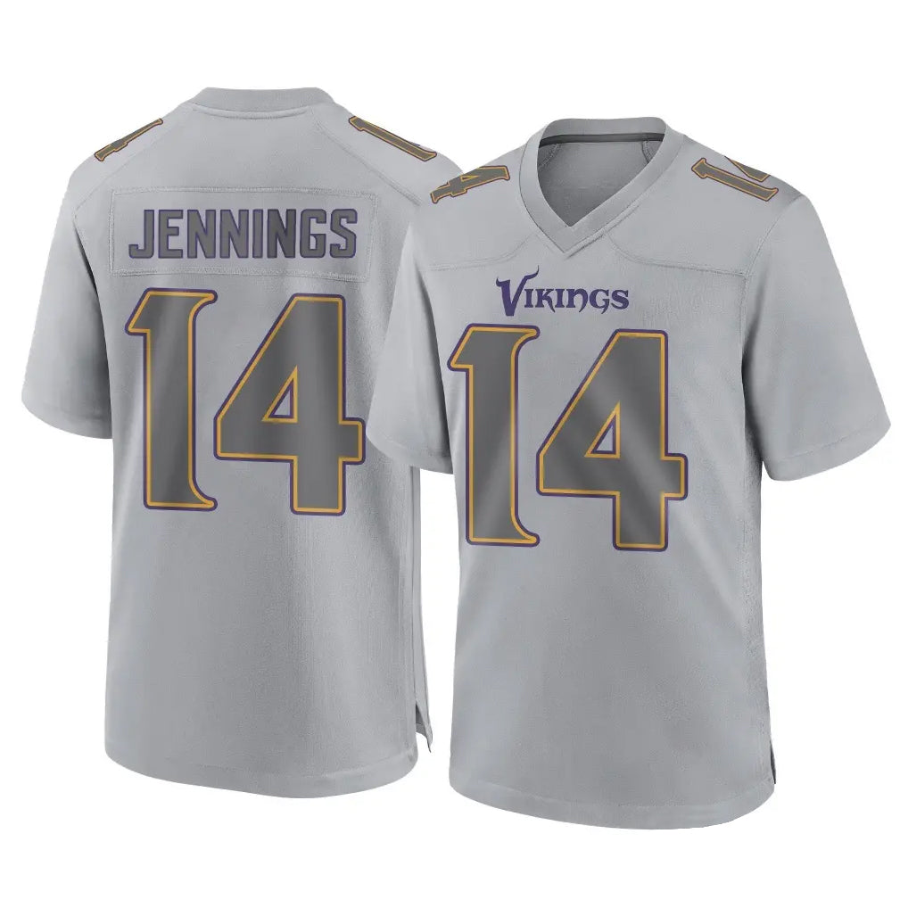 Parkc M.Vikings #14 Jauan Jennings Player Gray Atmosphere Fashion Home Game Stitched Jerseys