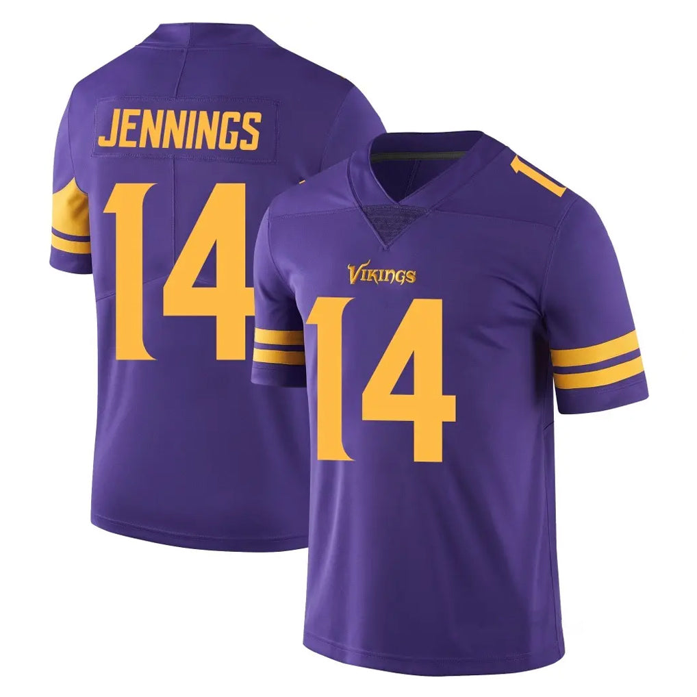 Parkc M.Vikings #14 Jauan Jennings Player Purple Limited Color Rush Home Game Stitched Jerseys