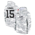 Parkc M.Vikings #15 Dallas Turner Player Arctic Camo Salute to Service Pullover Hoodies Limited Game Stitched Jerseys