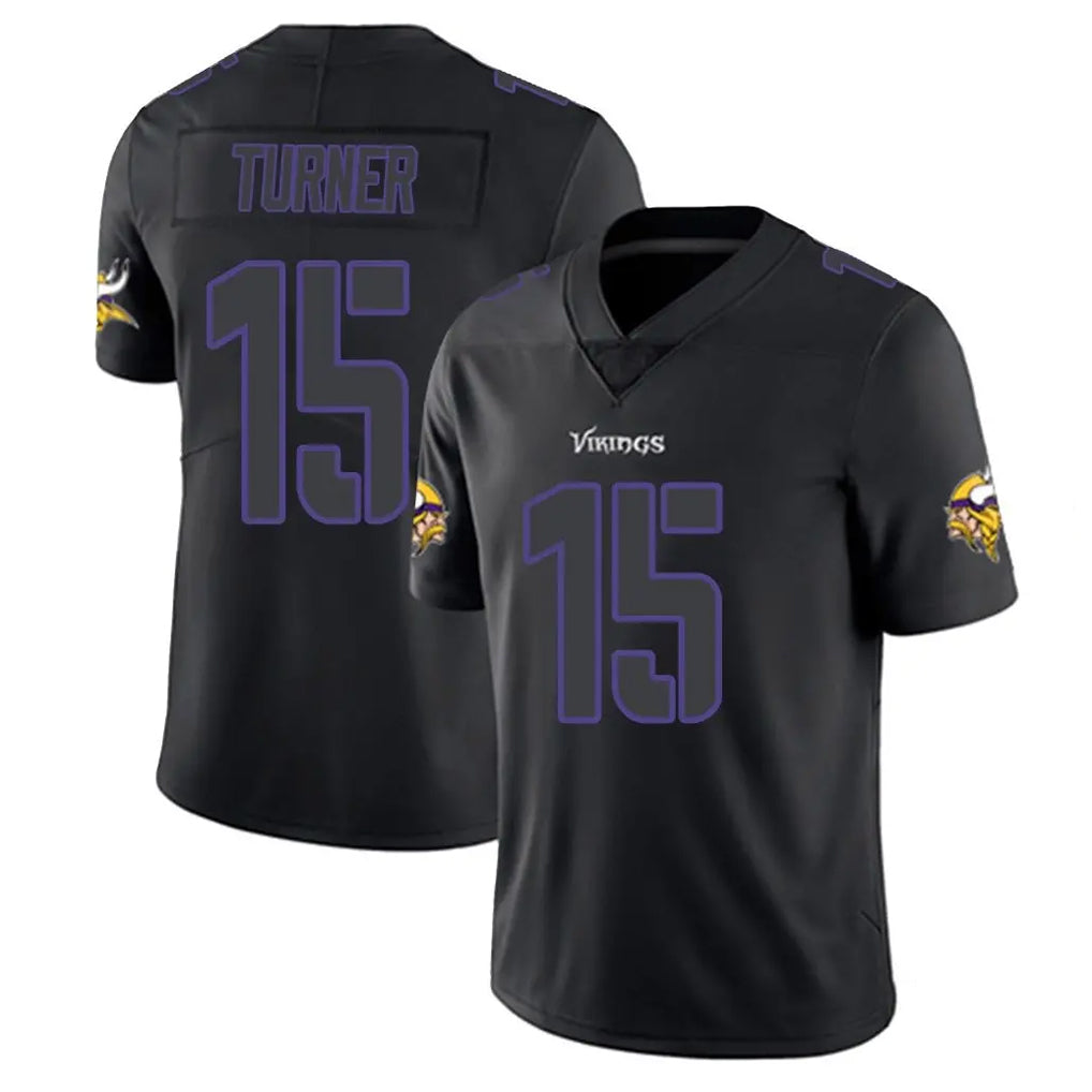 Parkc M.Vikings #15 Dallas Turner Player Black Impact LImited Home Game Stitched Jerseys