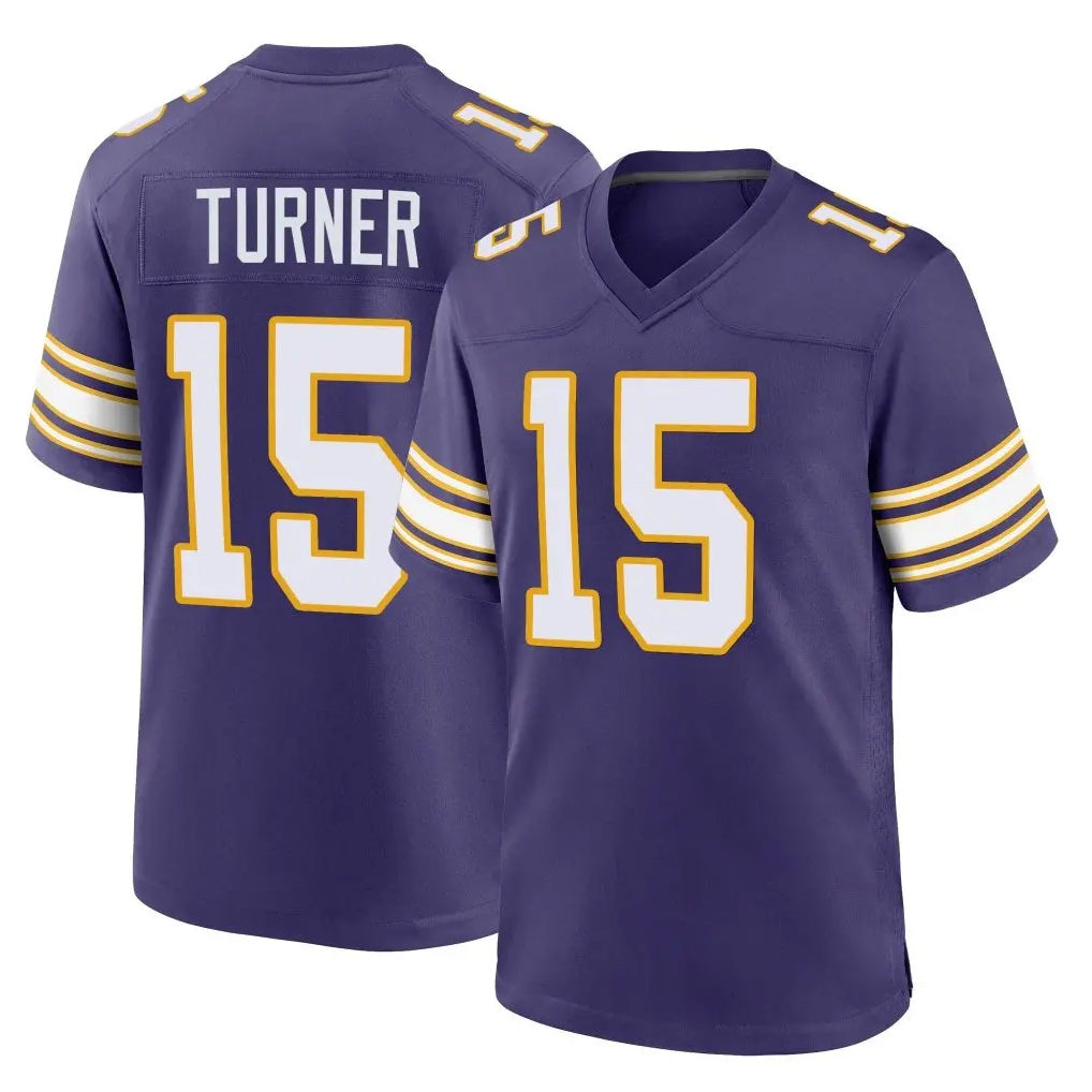 Parkc M.Vikings #15 Dallas Turner Player Purple Classic Home Game Stitched Jerseys