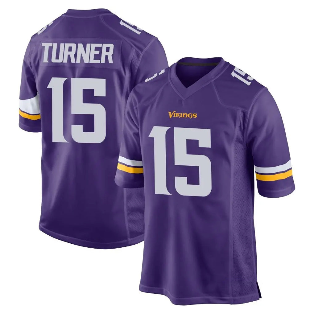 Parkc M.Vikings #15 Dallas Turner Player Purple Home Game Stitched Jerseys