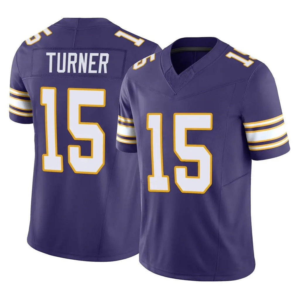 Parkc M.Vikings #15 Dallas Turner Player Purple Limited Classic Vapor F.U.S.E. Home Game Stitched Jerseys