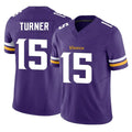 Parkc M.Vikings #15 Dallas Turner Player Purple Limited Vapor F.U.S.E. Home Game Stitched Jerseys