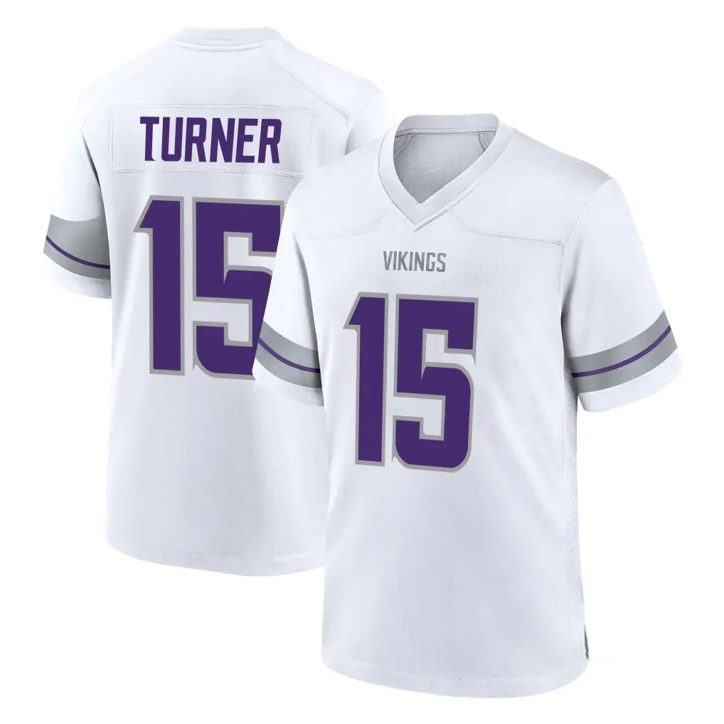 Parkc M.Vikings #15 Dallas Turner Player White Alternate Home Game Stitched Jerseys
