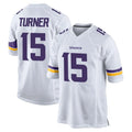 Parkc M.Vikings #15 Dallas Turner Player White Home Game Stitched Jerseys