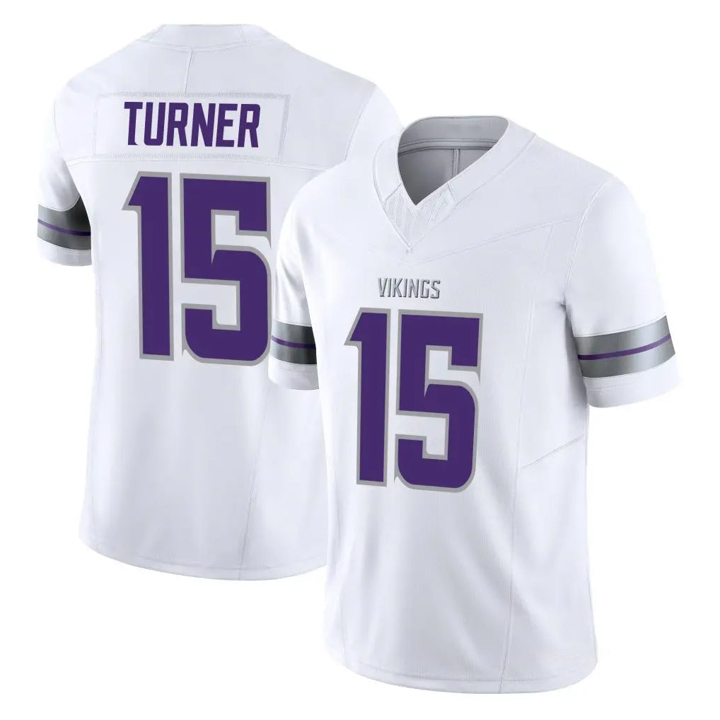 Parkc M.Vikings #15 Dallas Turner Player White Limited Alternate Vapor F.U.S.E. Home Game Stitched Jerseys