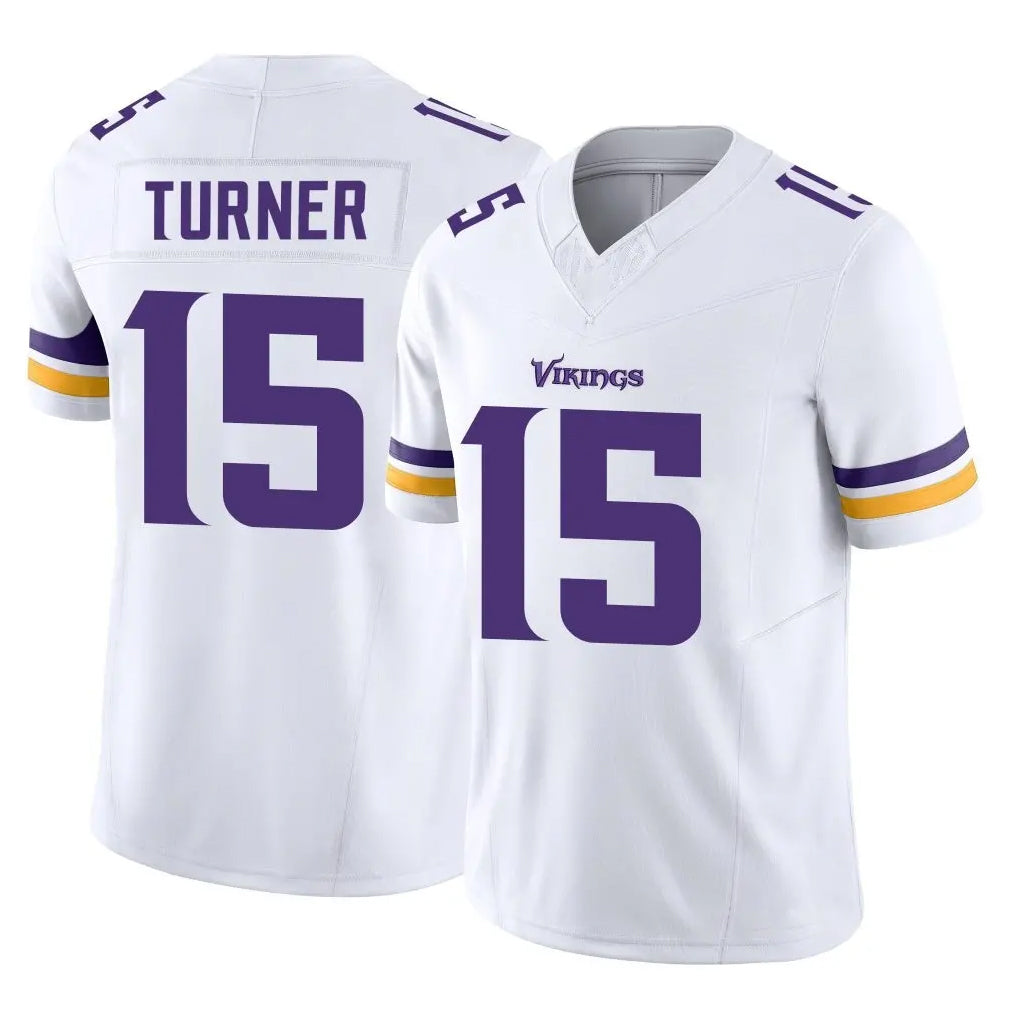 Parkc M.Vikings #15 Dallas Turner Player White Limited Vapor F.U.S.E. Home Game Stitched Jerseys