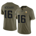 Parkc M.Vikings #16 Will Reichard Player Olive Salute To Service Limited Stitched Jerseys