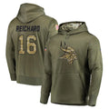 Parkc M.Vikings #16 Will Reichard Player Olive Salute to Service Pullover Hoodies Home Game Stitched Jerseys