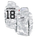 Parkc M.Vikings #18 Justin Jefferson Player Arctic Camo Salute to Service Pullover Hoodies Limited Game Stitched Jerseys