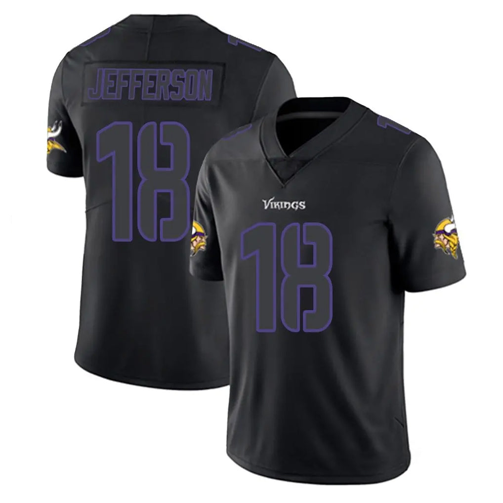 Parkc M.Vikings #18 Justin Jefferson Player Black Impact LImited Home Game Stitched Jerseys