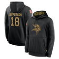 Parkc M.Vikings #18 Justin Jefferson Player Black Salute to Service Hoodies Limited Game Stitched Jerseys