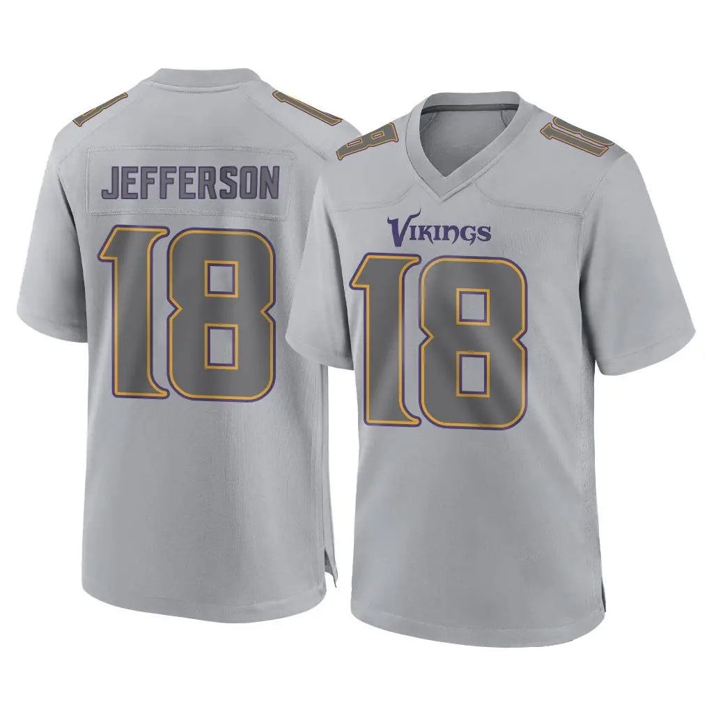 Parkc M.Vikings #18 Justin Jefferson Player Gray Atmosphere Fashion Home Game Stitched Jerseys