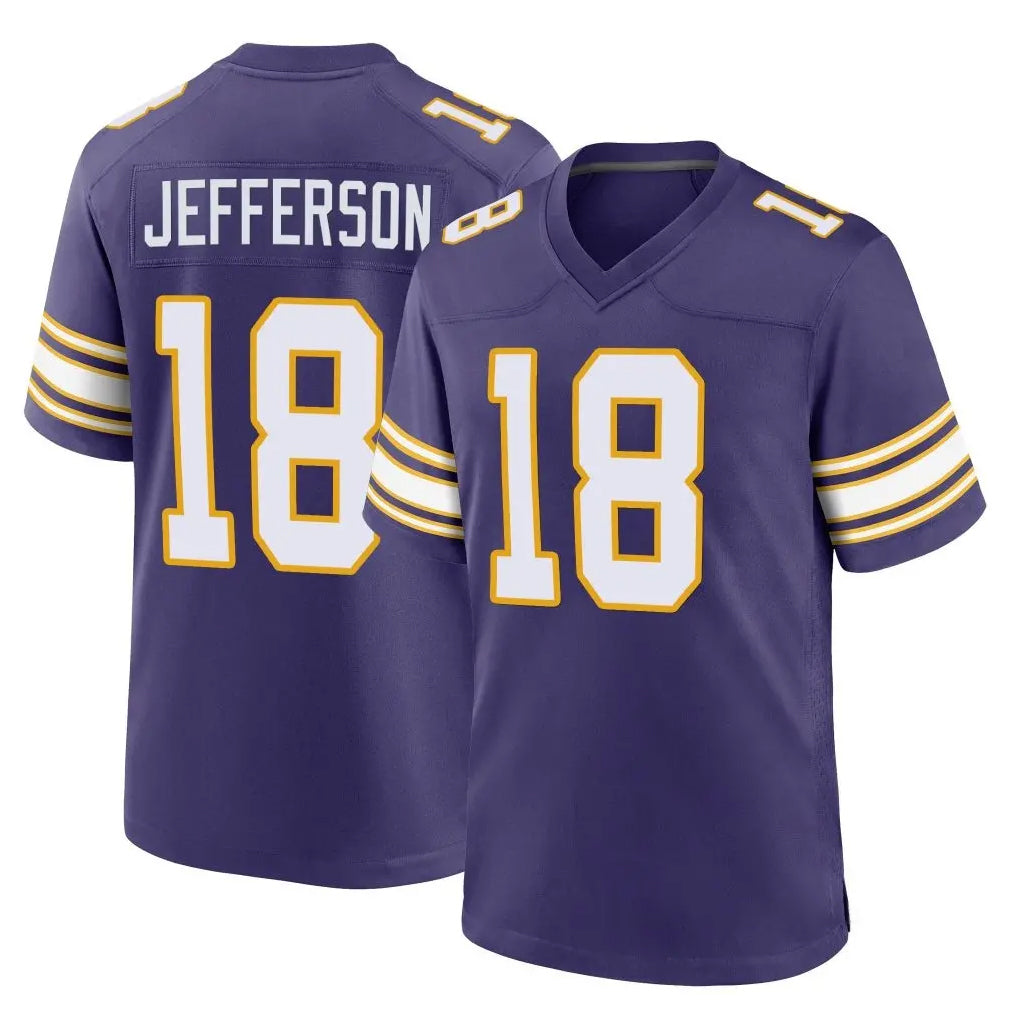 Parkc M.Vikings #18 Justin Jefferson Player Purple Classic Home Game Stitched Jerseys