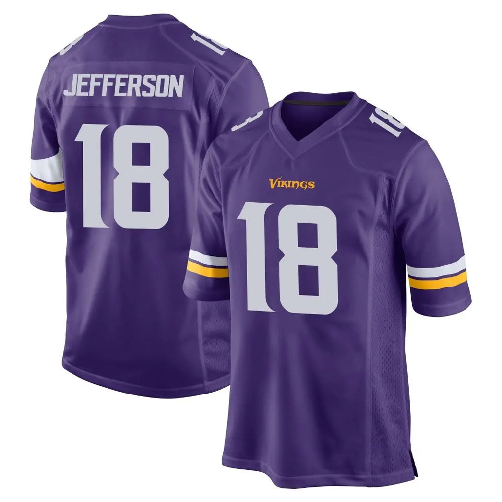 Parkc M.Vikings #18 Justin Jefferson Player Purple Home Game Stitched Jerseys
