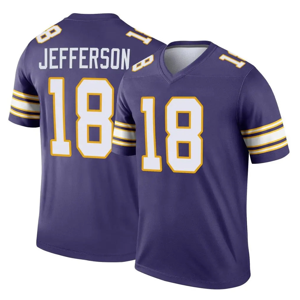Parkc M.Vikings #18 Justin Jefferson Player Purple Limited Classic Home Game Stitched Jerseys