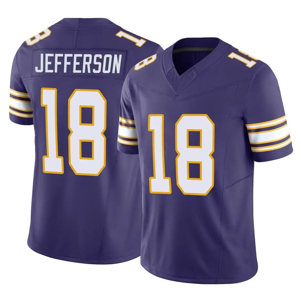 Parkc M.Vikings #18 Justin Jefferson Player Purple Limited Classic Vapor F.U.S.E. Home Game Stitched Jerseys