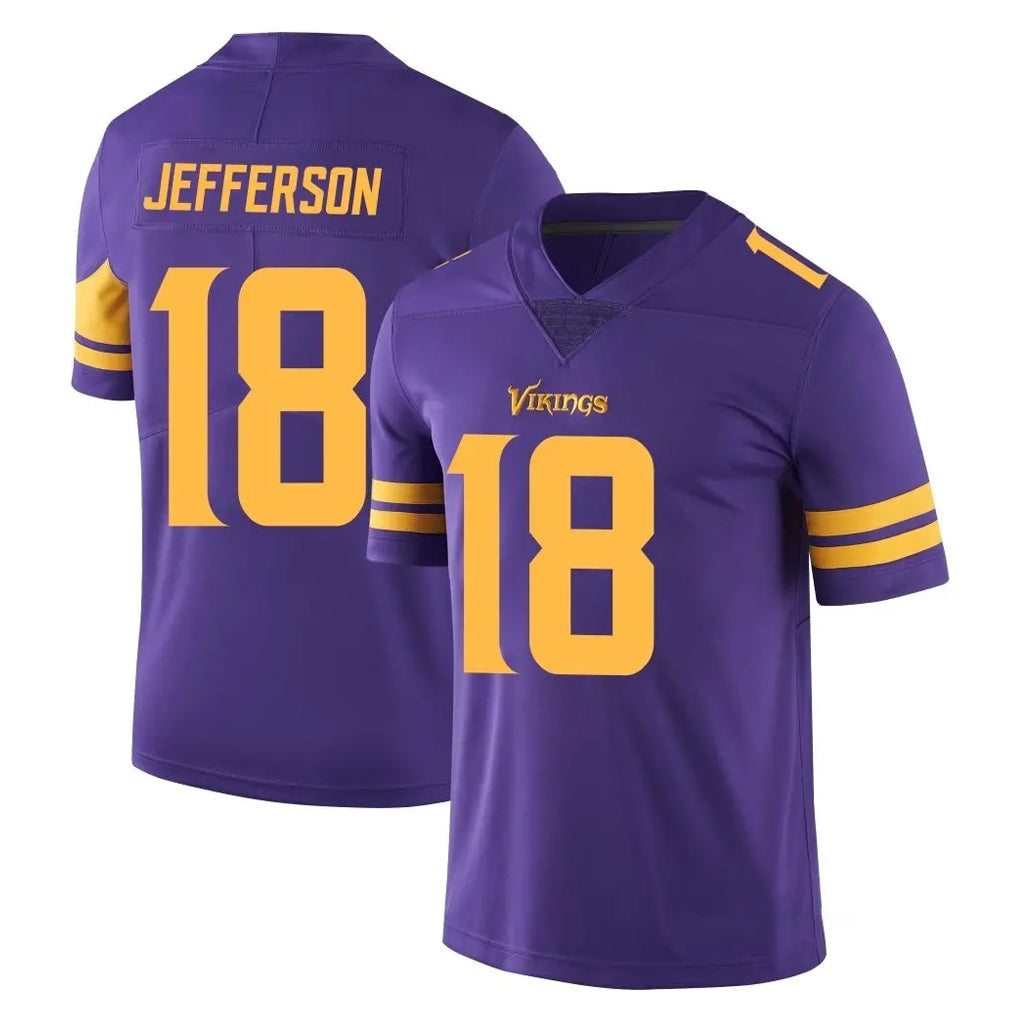 Parkc M.Vikings #18 Justin Jefferson Player Purple Limited Color Rush Home Game Stitched Jerseys