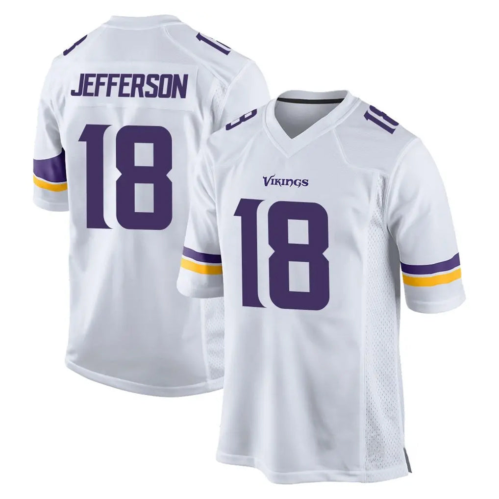 Parkc M.Vikings #18 Justin Jefferson Player White Home Game Stitched Jerseys