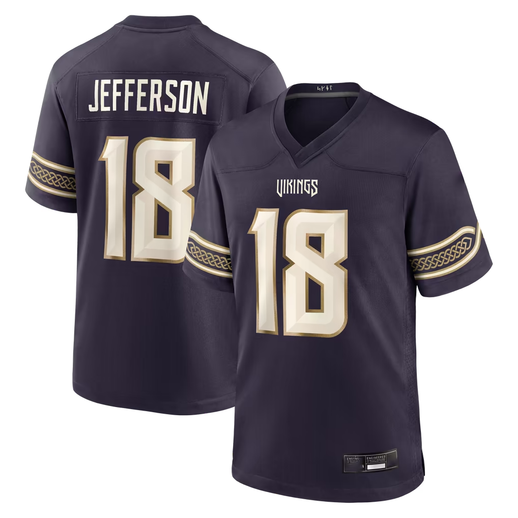 Parkc MN.Vikings #18 Justin Jefferson Purple 2026 Rivalries Collection Game Stitched Jerseys