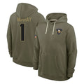 Parkc M.Vikings #1 Kyler Murray Player Olive Salute to Service Pullover Hoodies Limited Stitched Jerseys