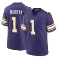 Parkc M.Vikings #1 Kyler Murray Player Purple Classic Home Game Stitched Jerseys