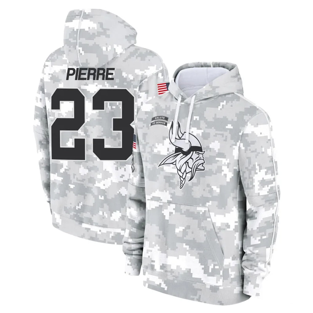 Parkc M.Vikings #23 James Pierre Player Arctic Camo Salute to Service Pullover Hoodies Limited Game Stitched Jerseys