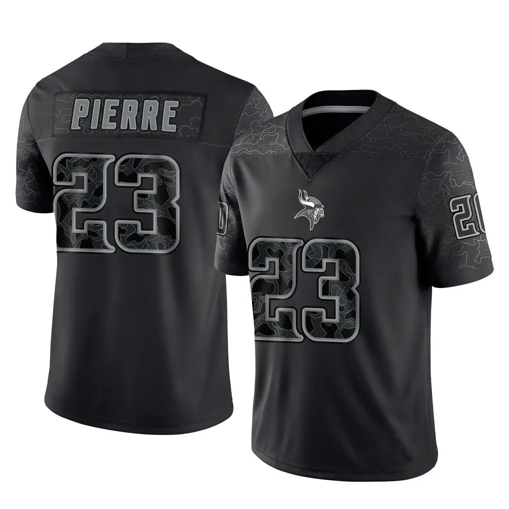 Parkc M.Vikings #23 James Pierre Player Black Reflective LImited Home Game Stitched Jerseys