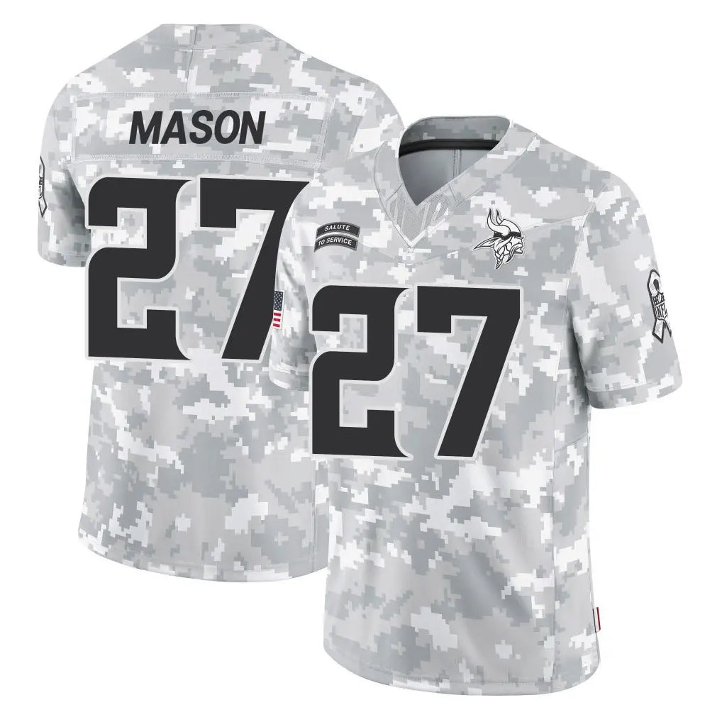 Parkc M.Vikings #27 Jordan Mason Player Arctic Camo Salute To Service Limited Game Stitched Jerseys