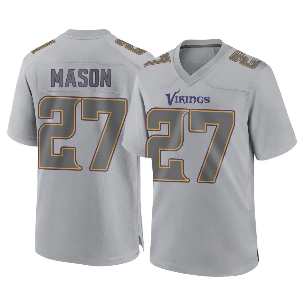 Parkc M.Vikings #27 Jordan Mason Player Gray Atmosphere Fashion Home Game Stitched Jerseys