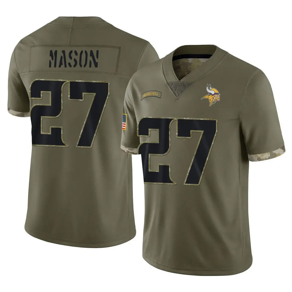 Parkc M.Vikings #27 Jordan Mason Player Olive Salute To Service Limited Stitched Jerseys