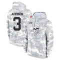 Parkc M.Vikings #3 Jordan Addison Player Arctic Camo Salute to Service Pullover Hoodies Limited Game Stitched Jerseys