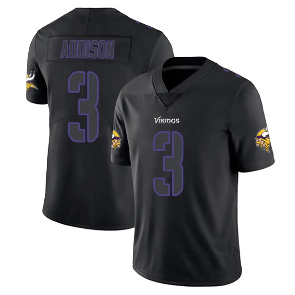 Parkc M.Vikings #3 Jordan Addison Player Black Impact LImited Home Game Stitched Jerseys