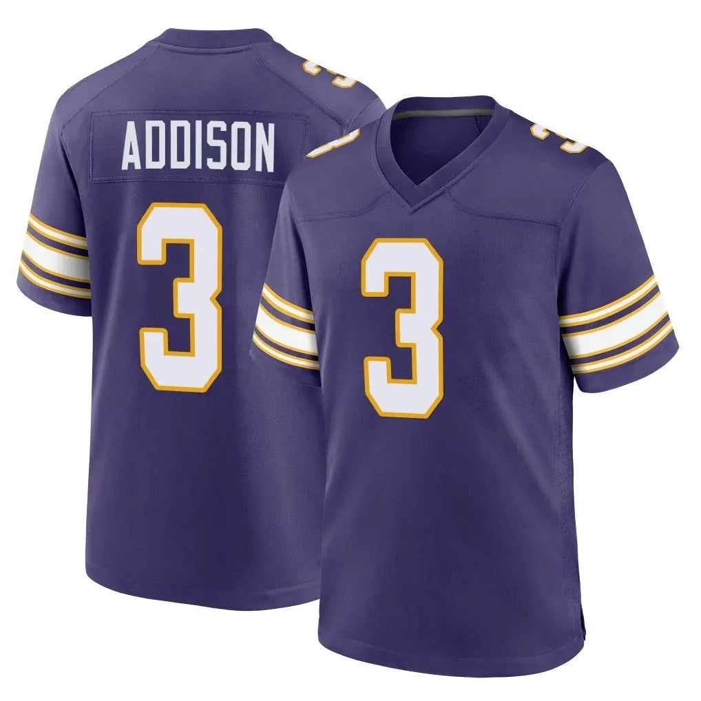Parkc M.Vikings #3 Jordan Addison Player Purple Classic Home Game Stitched Jerseys