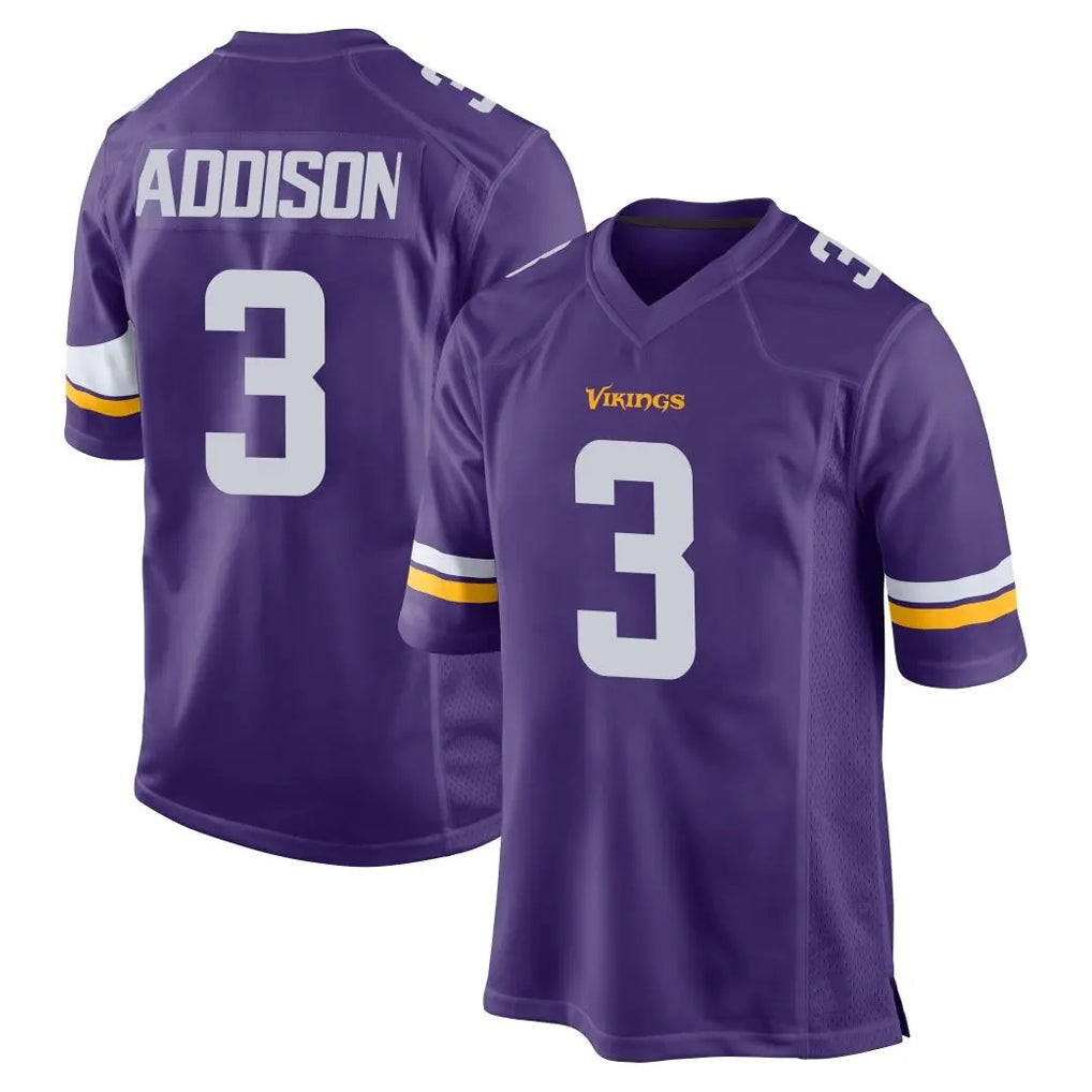 Parkc M.Vikings #3 Jordan Addison Player Purple Home Game Stitched Jerseys
