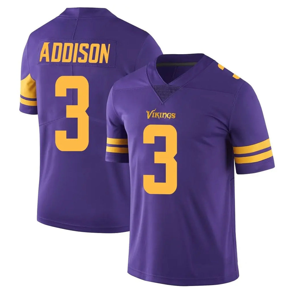 Parkc M.Vikings #3 Jordan Addison Player Purple Limited Color Rush Home Game Stitched Jerseys
