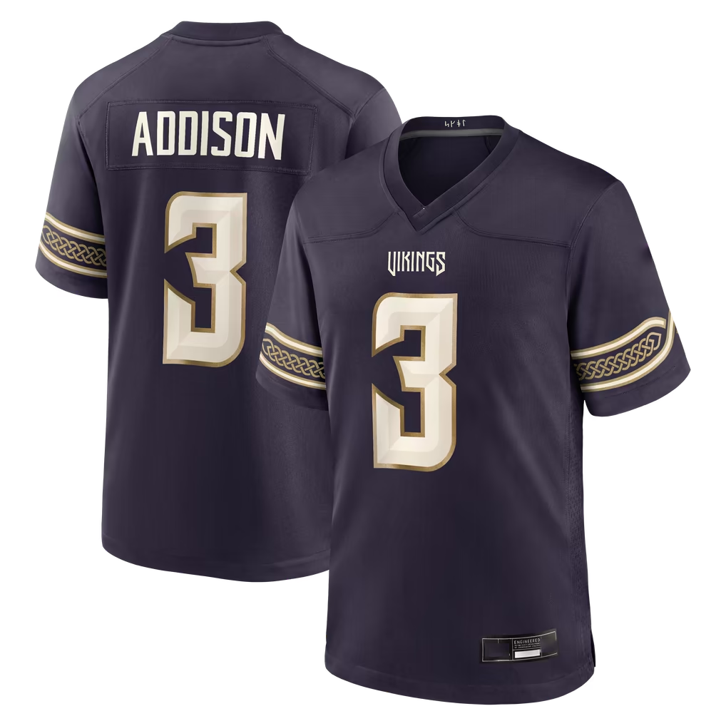 Parkc MN.Vikings #3 Jordan Addison Purple 2026 Rivalries Collection Game Stitched Jerseys