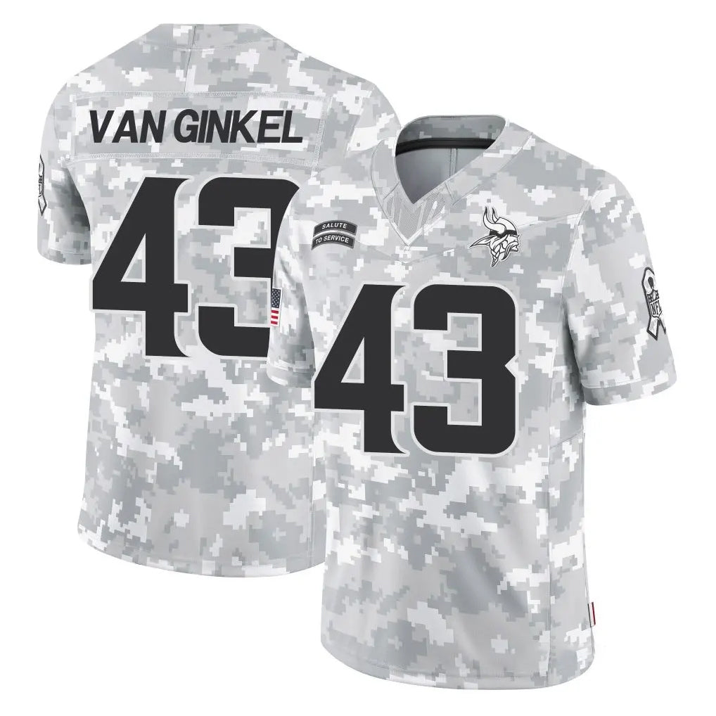 Parkc M.Vikings #43 Andrew Van Ginkel Player Arctic Camo Salute To Service Limited Game Stitched Jerseys
