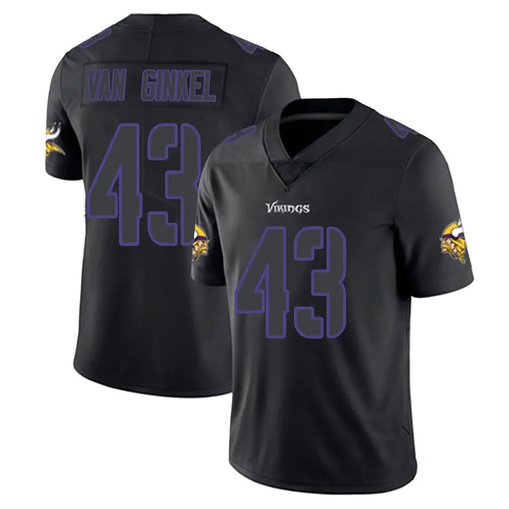 Parkc M.Vikings #43 Andrew Van Ginkel Player Black Impact LImited Home Game Stitched Jerseys