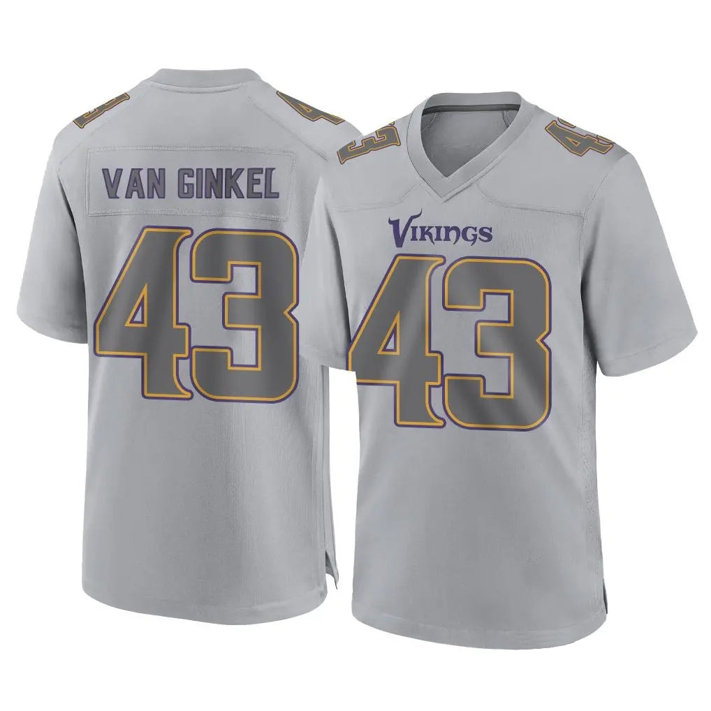 Parkc M.Vikings #43 Andrew Van Ginkel Player Gray Atmosphere Fashion Home Game Stitched Jerseys