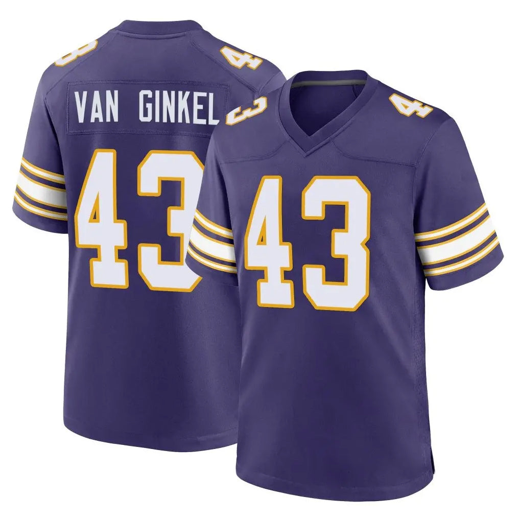 Parkc M.Vikings #43 Andrew Van Ginkel Player Purple Classic Home Game Stitched Jerseys