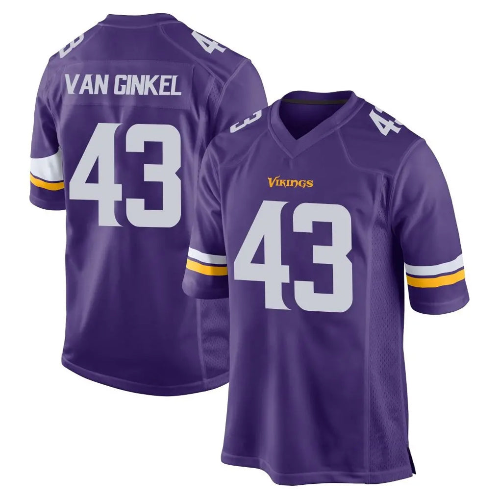 Parkc M.Vikings #43 Andrew Van Ginkel Player Purple Home Game Stitched Jerseys