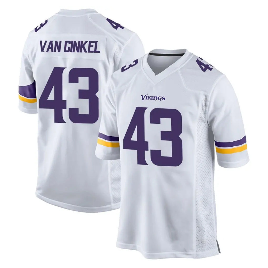 Parkc M.Vikings #43 Andrew Van Ginkel Player White Home Game Stitched Jerseys