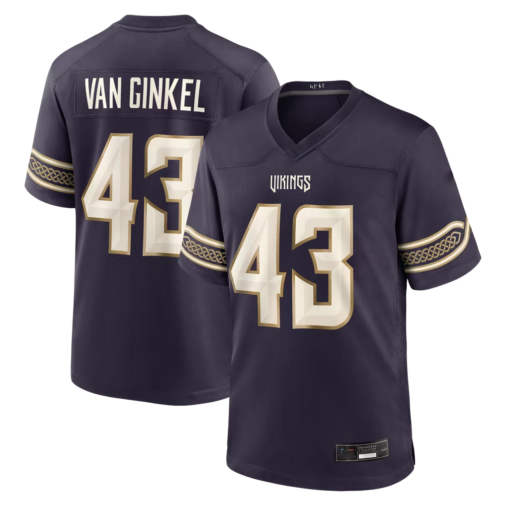 Parkc MN.Vikings #43 Andrew Van Ginkel Purple 2026 Rivalries Collection Game Stitched Jerseys