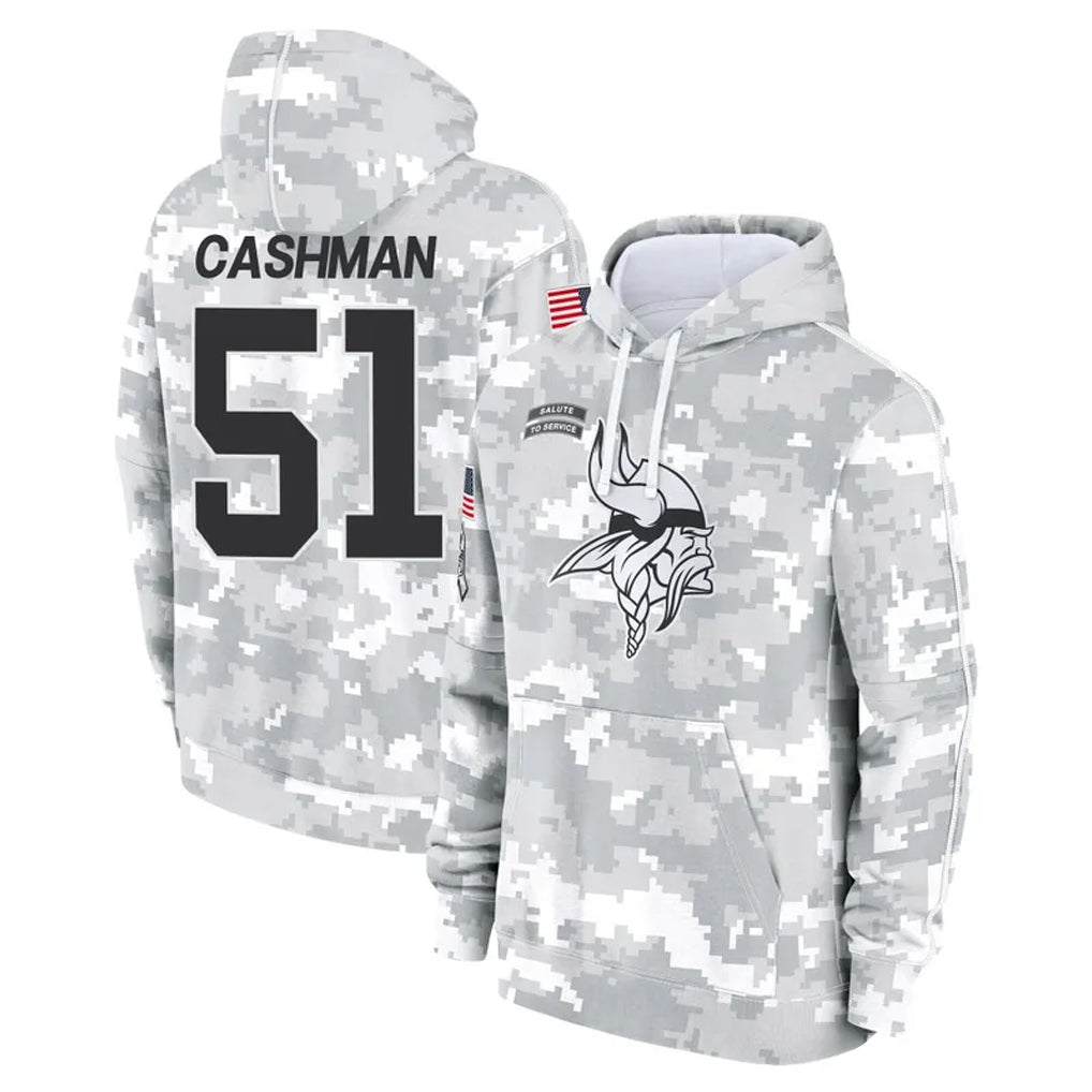 Parkc M.Vikings #51 Blake Cashman Player Arctic Camo Salute to Service Pullover Hoodies Limited Game Stitched Jerseys